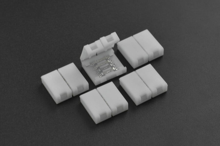 DFRobot 4Pin LED Strip Connector (5stk) - uden lodning, snap-down design