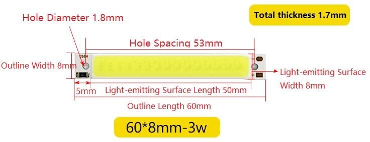 DFRobot 5V COB LED Strip Light, grøn, 520nm, lysstyrke 300LM