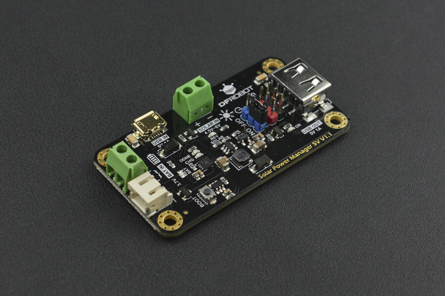 DFRobot Solar Power Manager 5V for solpaneler, max. 900mA opladningsstrøm