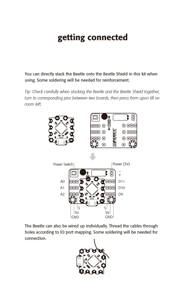 DFRobot Gravity Beetle Shield til Beetle Controller