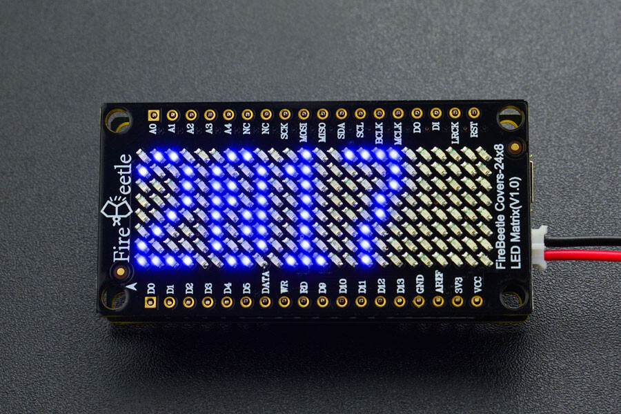DFRobot 24x8 LED-matrix (Blå) til FireBeetle-serien