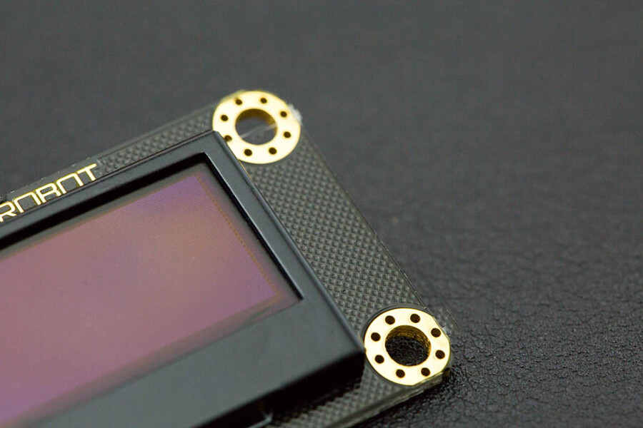 DFRobot Gravity I2C OLED 128x64 Display, 0.96 tommer med blå baggrund