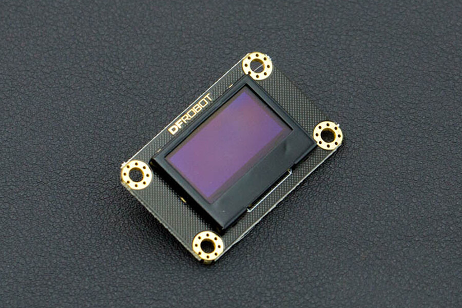 DFRobot Gravity I2C OLED 128x64 Display, 0.96 tommer med blå baggrund