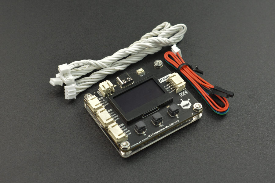 DFRobot Gravity: SCI DAQ-modul med skærm (I2C) til Arduino, Raspberry Pi, micro:bit