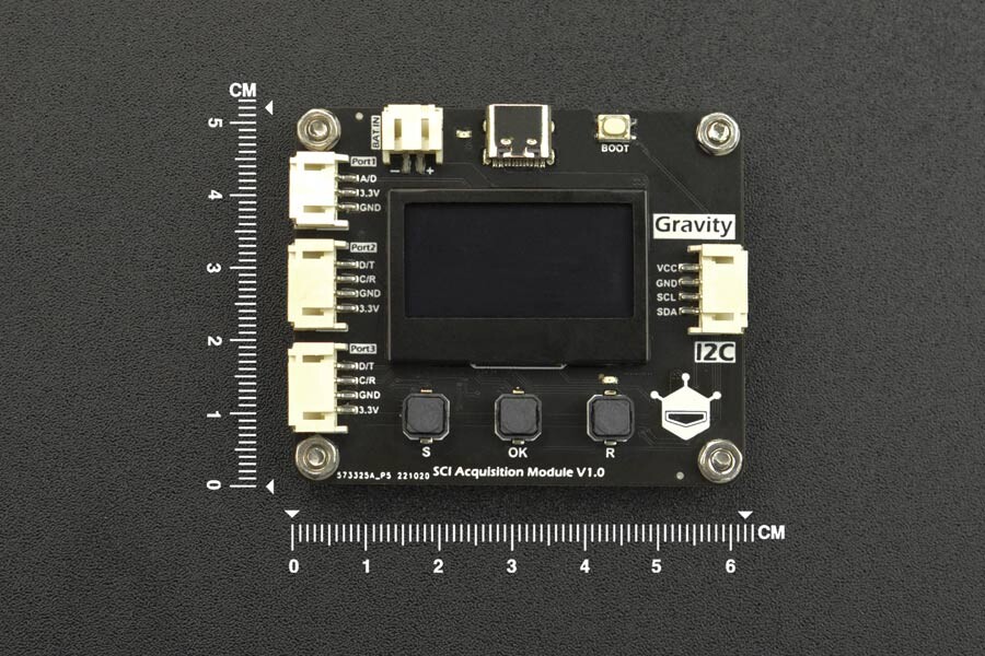 DFRobot Gravity: SCI DAQ-modul med skærm (I2C) til Arduino, Raspberry Pi, micro:bit