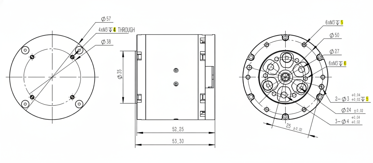 #OOS DAMIAO DM-J4340-2EC 24V V4 Driver Børstefri Servomotor med dual encoder og integreret driver