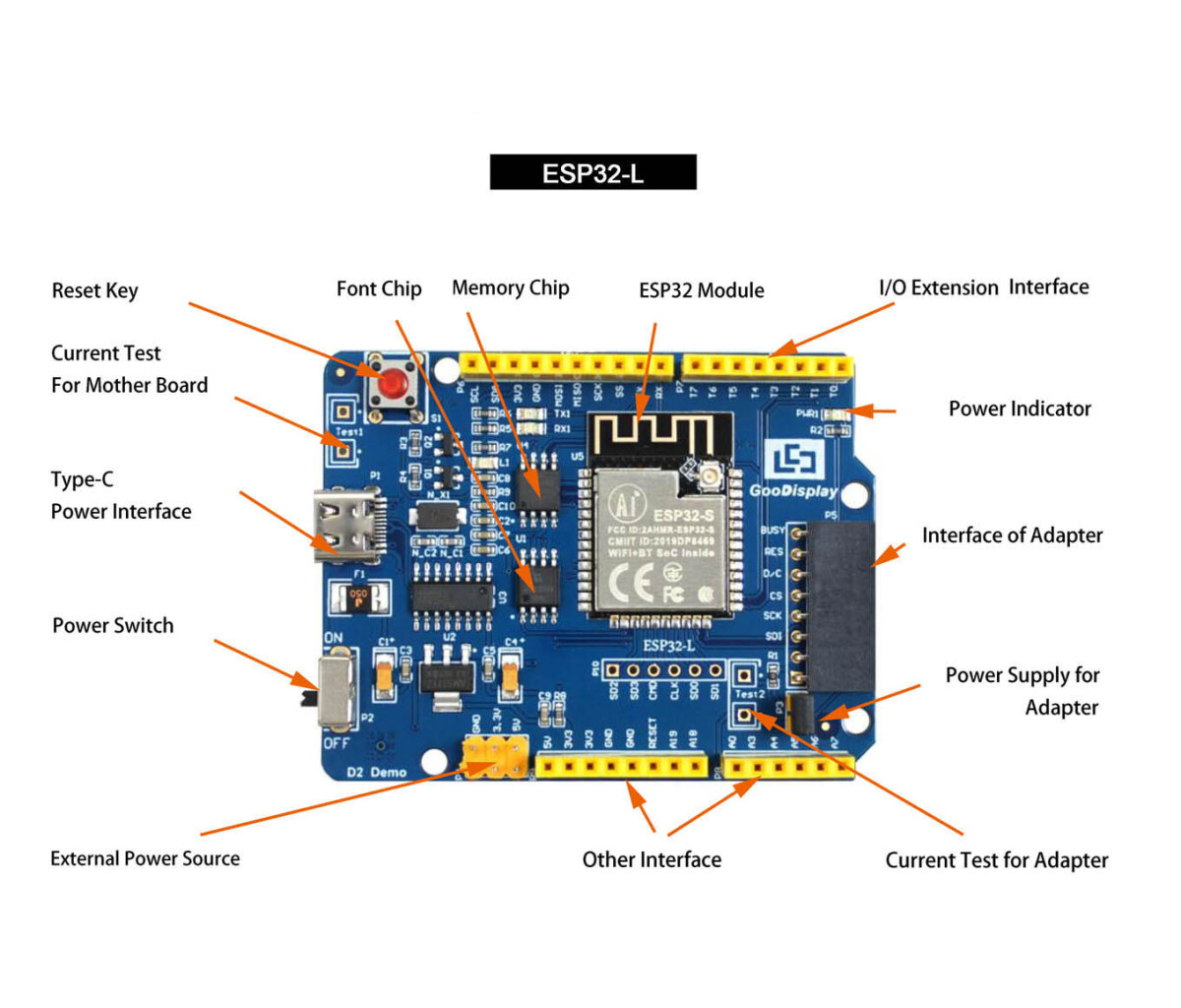 GooDisplay ESP32 Udviklingskort til E-Paper Display