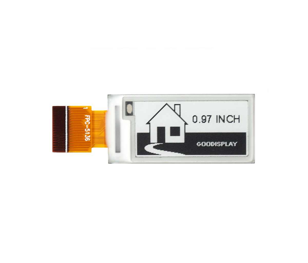 GooDisplay, 0.97 Zoll Klein E-Ink Bildschirm, Mini E-Papirdisplay GDEM0097T61