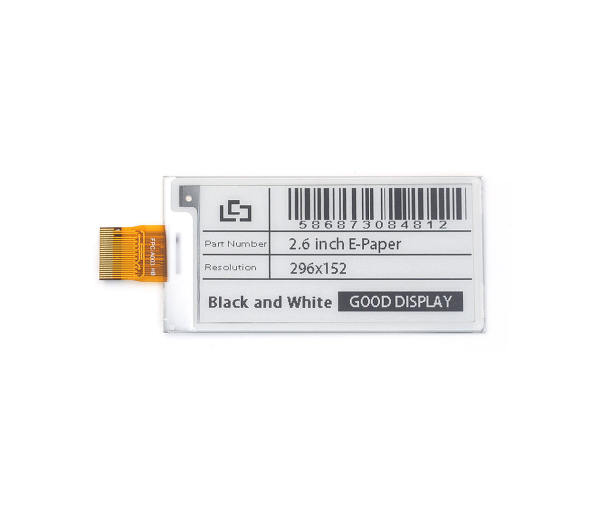 GooDisplay, 2,66 Zoll E-Ink Display SSD1680 Monochrom GDEY0266T90
