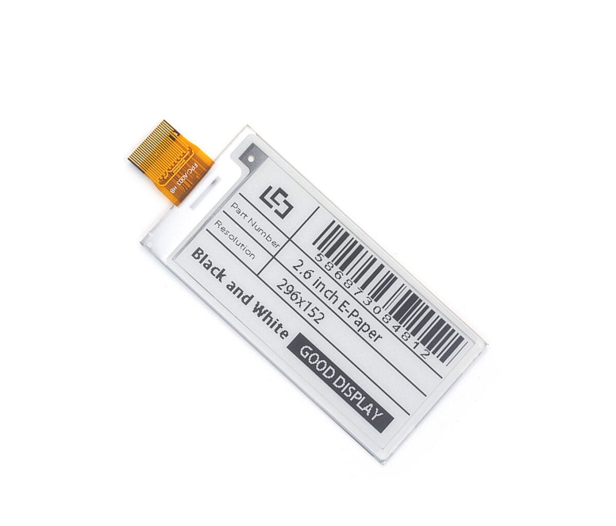GooDisplay, 2,66 Zoll E-Ink Display SSD1680 Monochrom GDEY0266T90