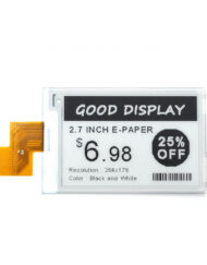 GooDisplay, 2,7 Zoll E-Ink-skærm, 264x176 SPI, GDEY027T91