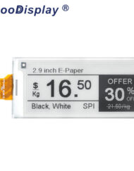 GooDisplay, 2,9 Zoll E-Ink-skærm, E-Papirdisplay, SPI, GDEY029T94, Hurtig opdatering