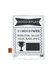 GooDisplay, 3,1 Zoll E-Paper Display, 320x240, UC8253 SPI E-Ink Skærm, GDEQ031T10
