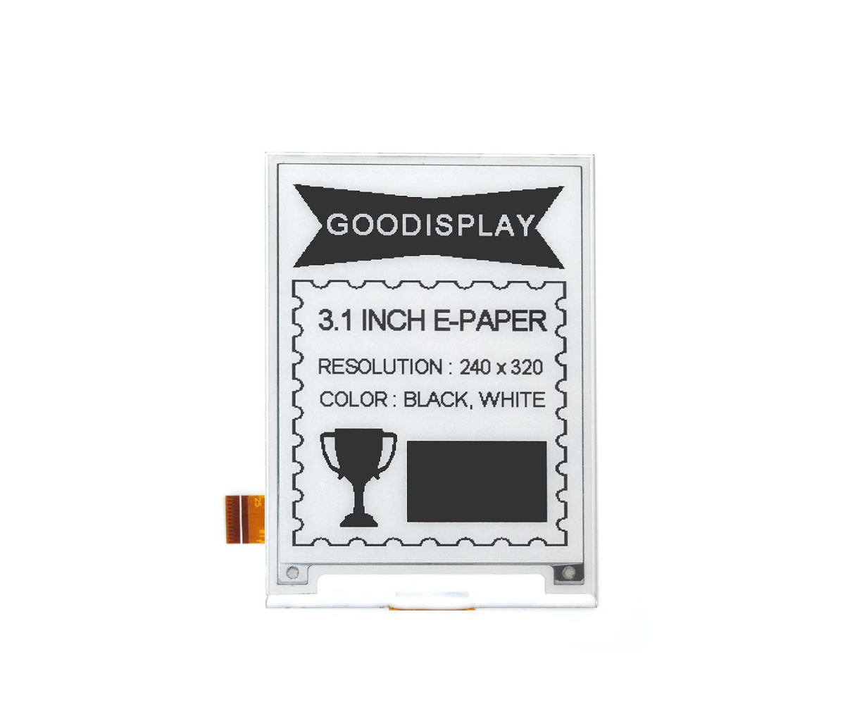 GooDisplay, 3,1 Zoll E-Paper Display, 320x240, UC8253 SPI E-Ink Skærm, GDEQ031T10