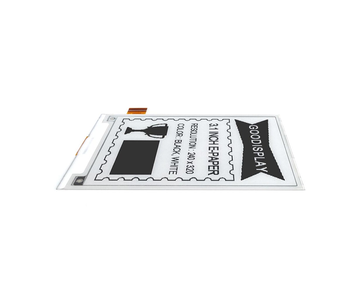 GooDisplay, 3,1 Zoll E-Paper Display, 320x240, UC8253 SPI E-Ink Skærm, GDEQ031T10