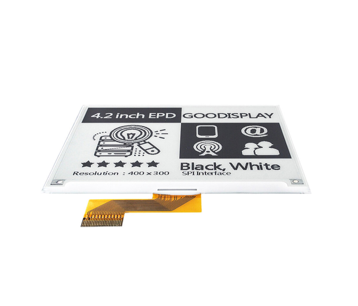GooDisplay, 4,2 Zoll E-Ink Display, 400x300, GDEY042T81, SPI, High Rate Refresh