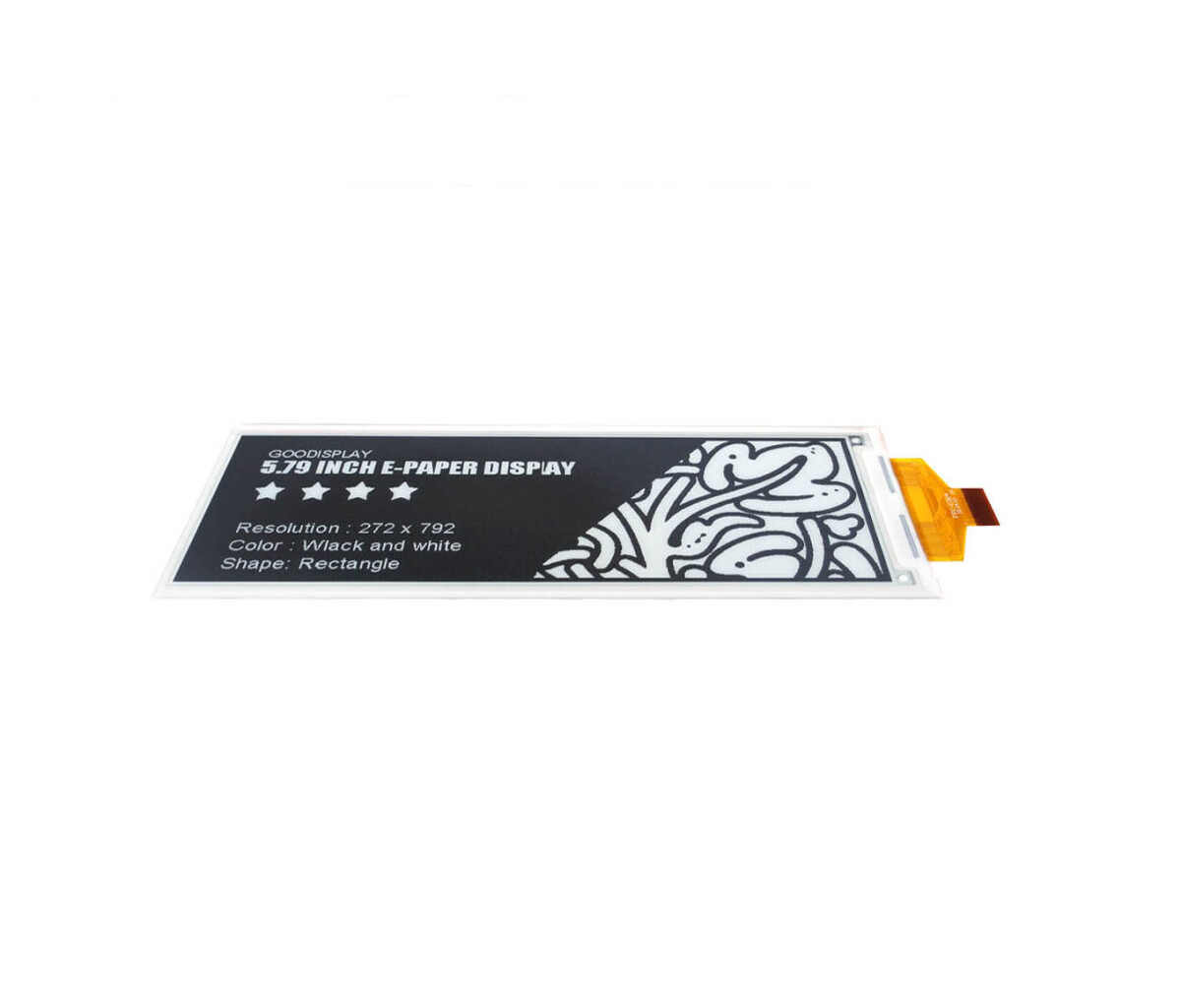 GooDisplay, 5,79 Zoll E-Ink Display, 792x272 SPI Monochrom EPD, GDEY0579T93