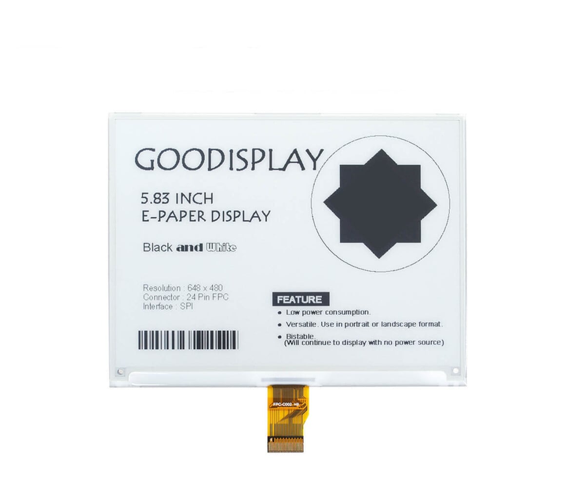 GooDisplay 5,83 Zoll E-Paper Display Modul GDEY0583T81 Hurtig opdateringsdisplay