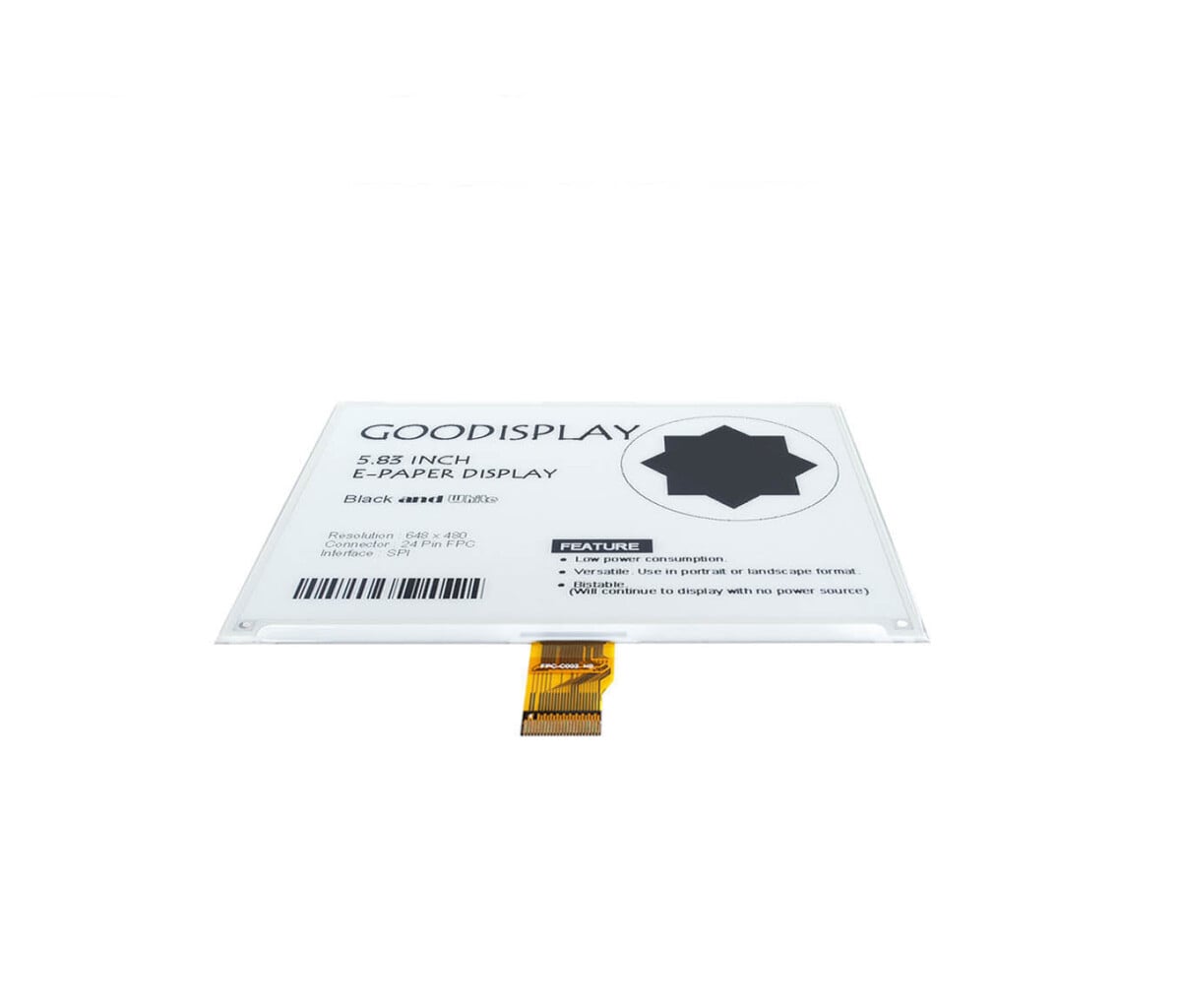 GooDisplay 5,83 Zoll E-Paper Display Modul GDEY0583T81 Hurtig opdateringsdisplay