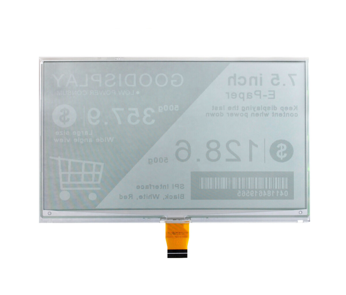 GooDisplay, 7,5 Zoll E-Ink-Skærm 800x480 E-Papirdisplay, GDEY075T7