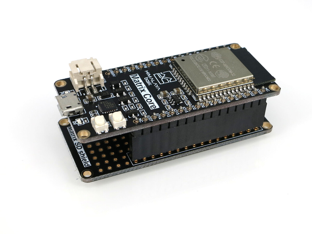 HIMALAYA Matrix-Core V2 trådløs udviklingskort ESP-WROOM-32 med SD Shield delvist sæt