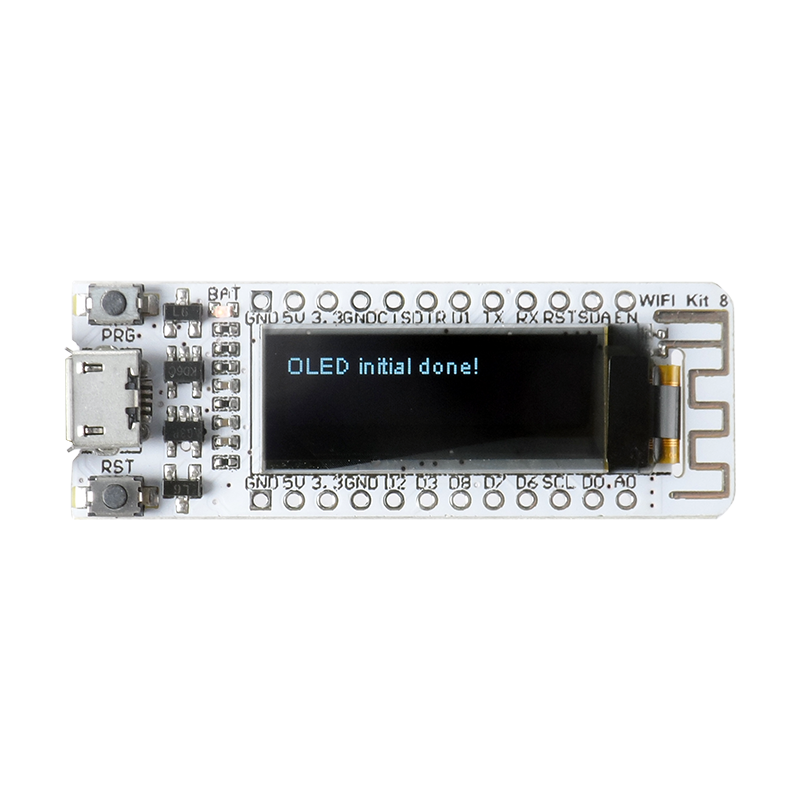 Heltec Wifi Kit 8 med ESP8266 MCU, 0.91 Zoll OLED, Micro USB