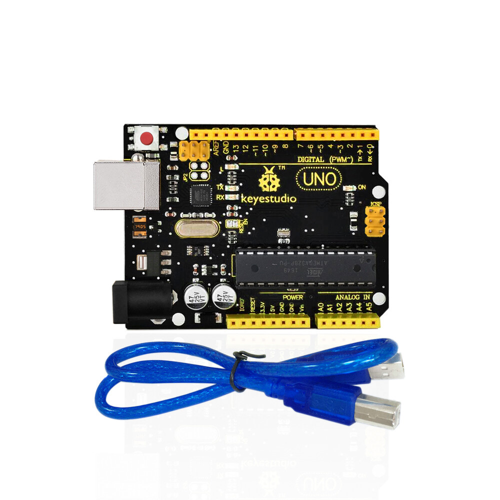 Keyestudio UNO R3 Udviklingskort Kompatibelt med Arduino Uno R3 + USB-kabel