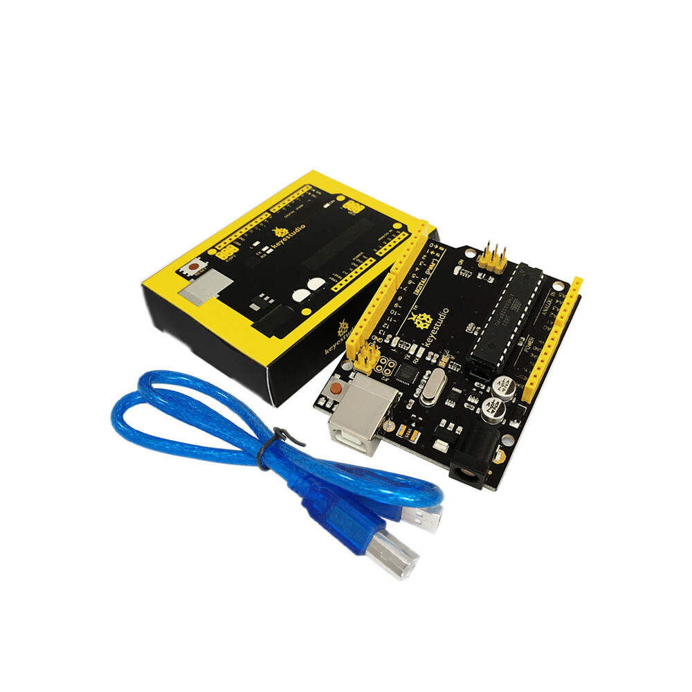 Keyestudio UNO R3 Udviklingskort Kompatibelt med Arduino Uno R3 + USB-kabel