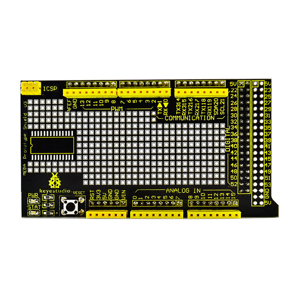 Keyestudio MEGA Protoshield Prototypemodul V3 til Arduino med Breadboard