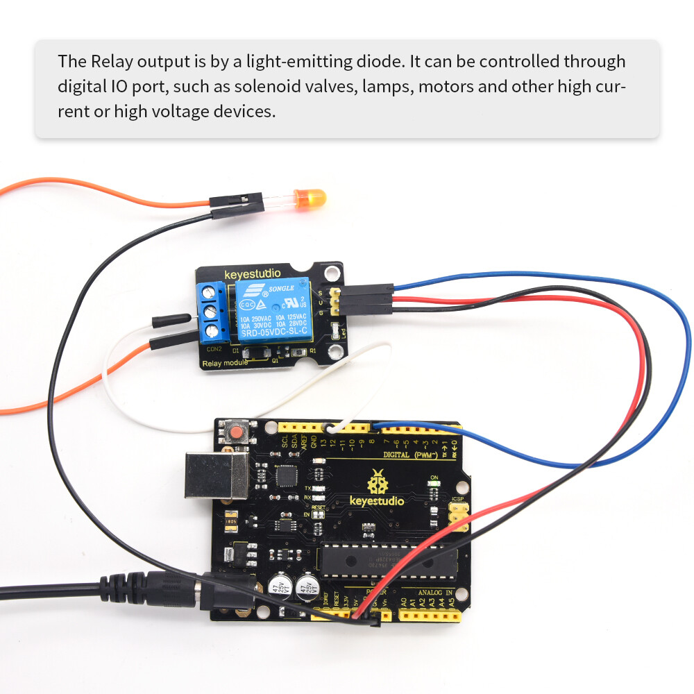 Keyestudio Single 5V Digital Relæ Modul kompatibelt med Arduino UNO MEGA