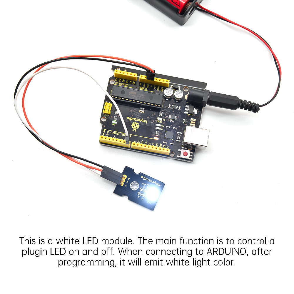 Keyestudio Super-Bright White LED-modul kompatibelt med Arduino