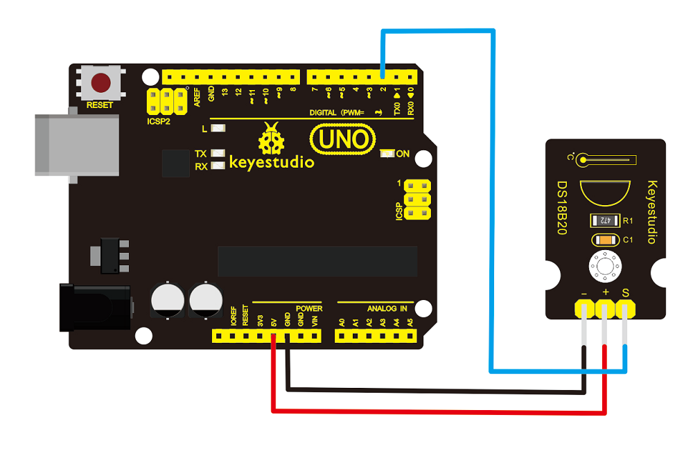 Keyestudio DS18B20 Temperatur Sensor Modul für Arduino