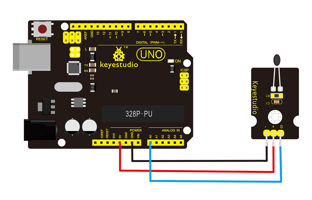 Keyestudio Analog Temperatur Sensor Detektionsmodul kompatibel med Arduino