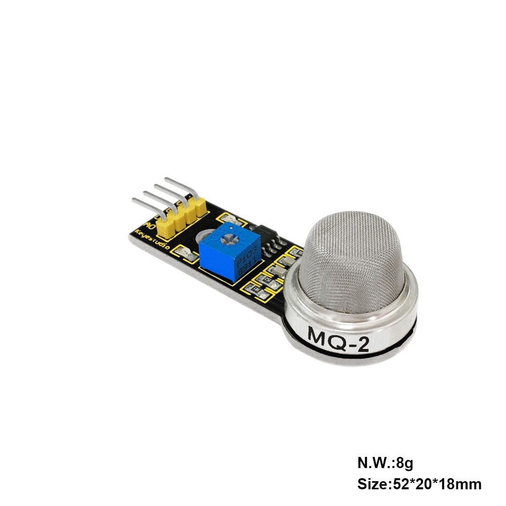 Keyestudio Analog Gas Sensor (MQ-2) til Arduino, detektorer brint og røg