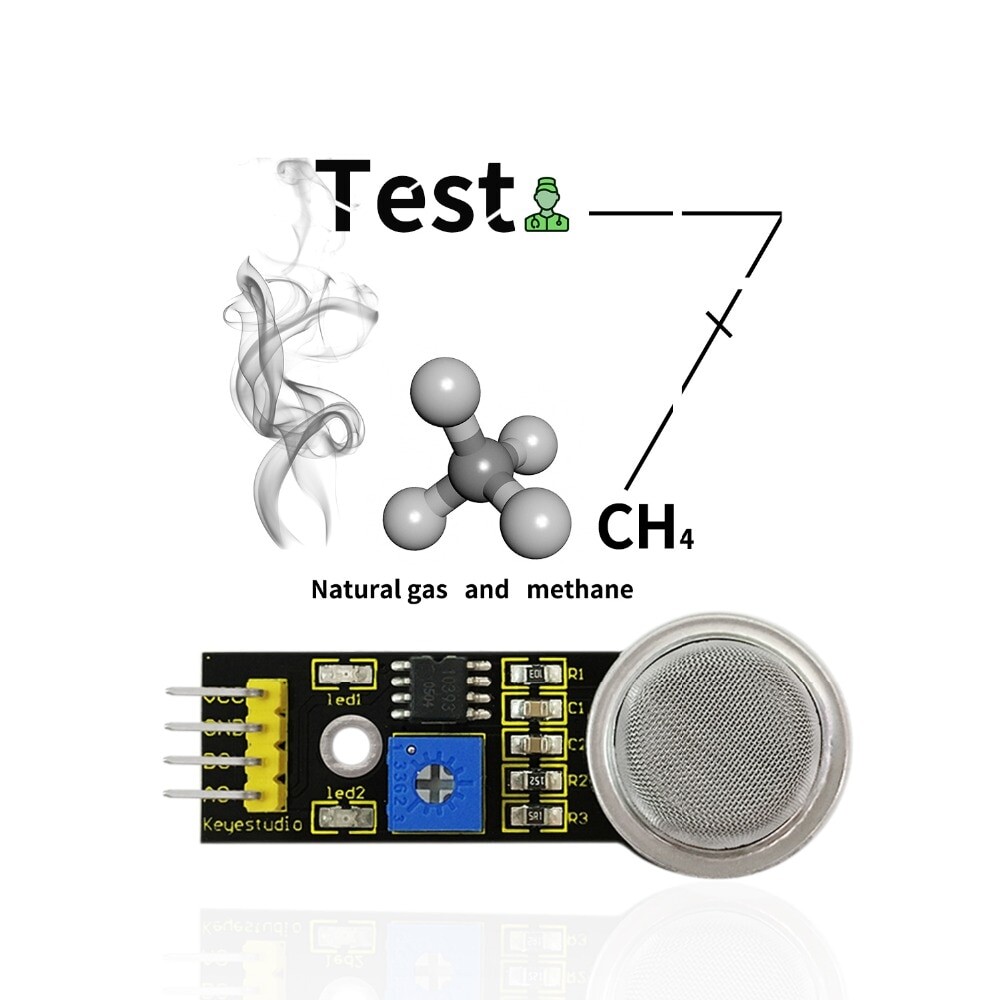 Keyestudio MQ-4 Naturgas Methan Sensor Detektionsmodul für Arduino