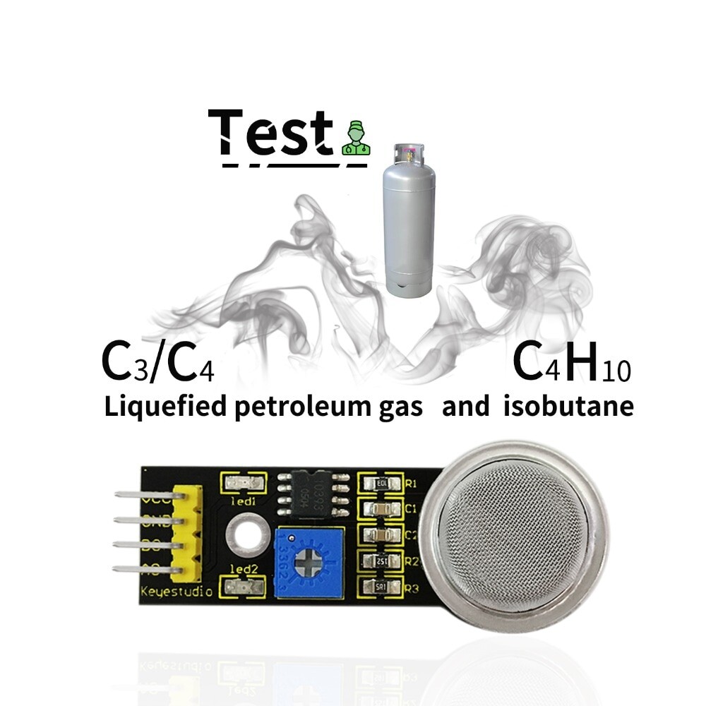 Keyestudio MQ-6 Propan Butan Flydende Benzin Naturgas Sensor Modul