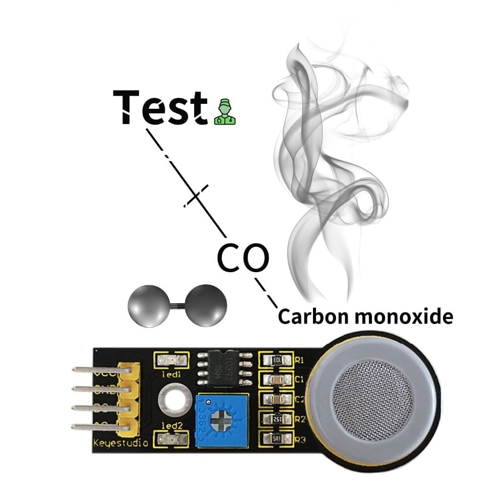 Keyestudio MQ-7 Kohlenmonoxid CO Gas Sensor Detektionsmodul für Arduino