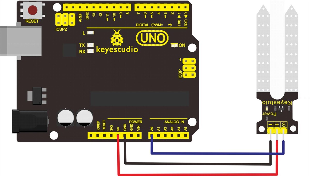Keyestudio Jordfugtighedssensor kompatibel med Arduino