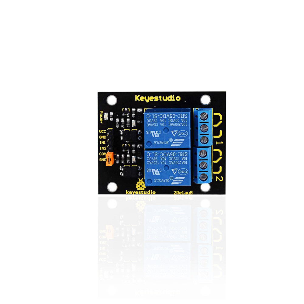 Keyestudio 2-kanals 5V relæmodul kompatibelt med Arduino ARM PIC AVR DSP