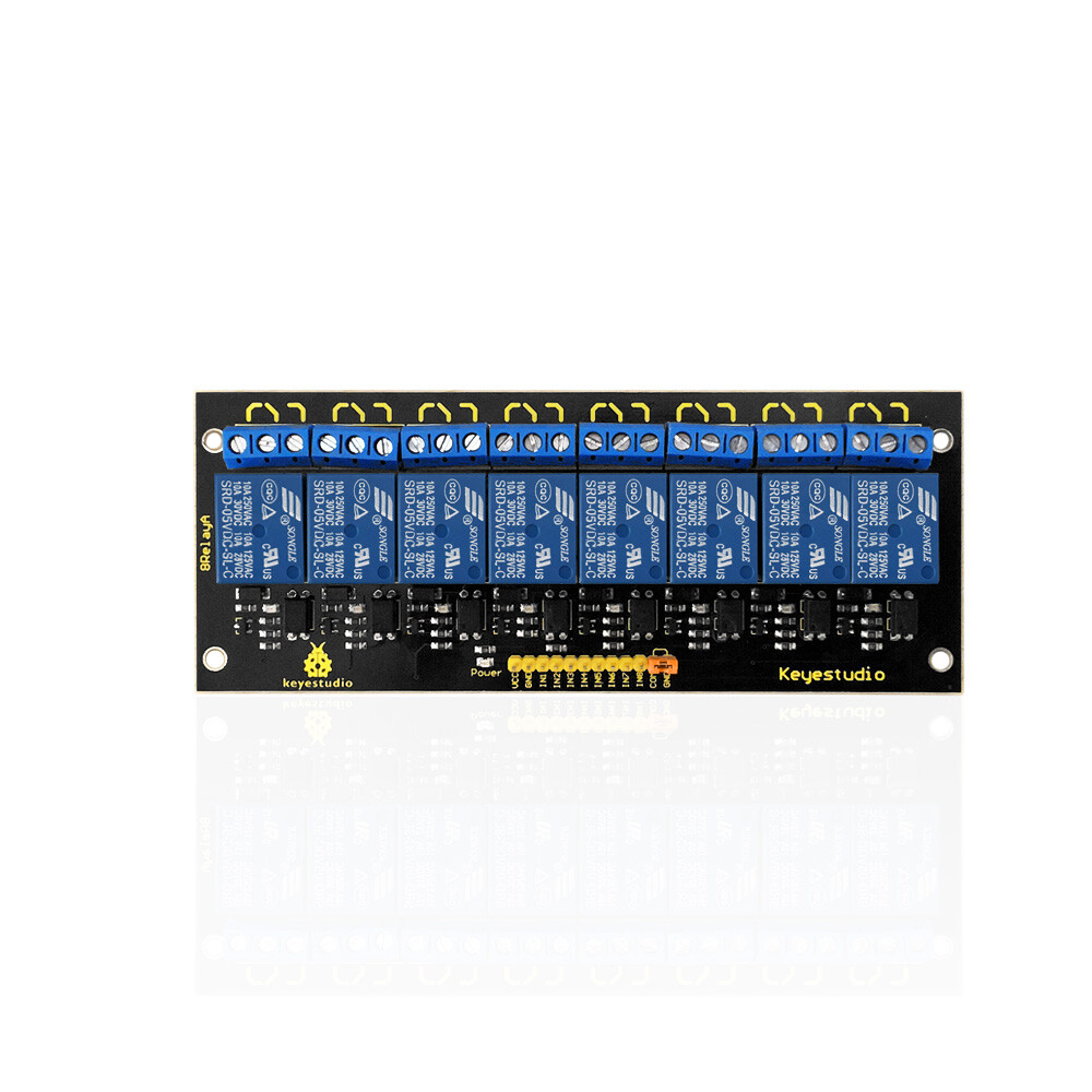 Keyestudio 8-kanals 5V relæmodul kompatibelt med Arduino PIC AVR MCU