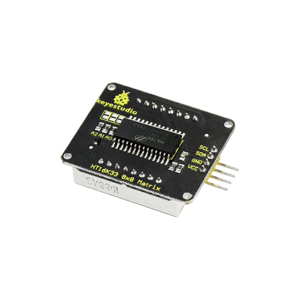 Keyestudio 8x8 LED Dot Matrix Modul HT16K33 for Arduino Rød farve, fælles katode, I2C