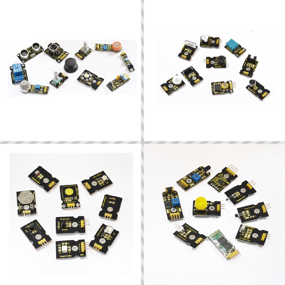 Keyestudio 37-i-1 Sensor Kit til Arduino programmeringsuddannelse, læringslegetøj