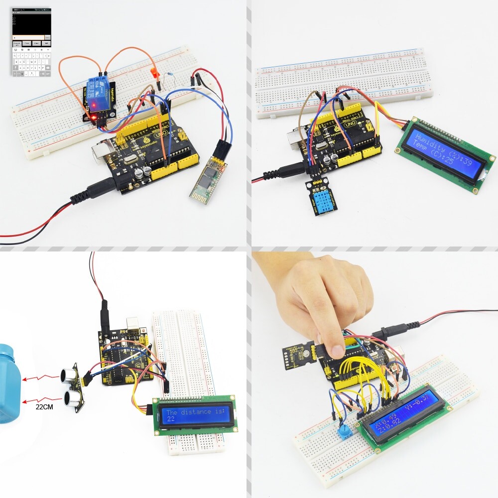 Keyestudio 37-i-1 Sensor Kit til Arduino programmeringsuddannelse, læringslegetøj