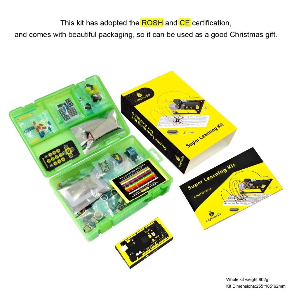 Keyestudio Super Starter Learning Kit for Arduino-projekter (med Mega 2560)