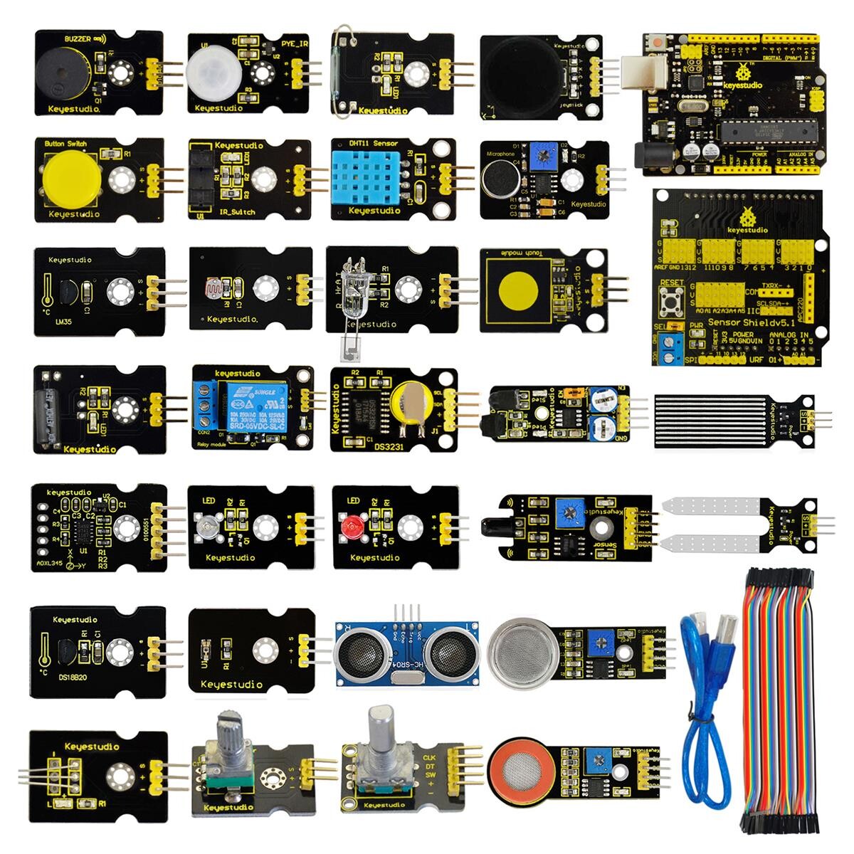 Keyestudio Nyt 30-i-1 sensor kit til Arduino starter (med UNO R3)