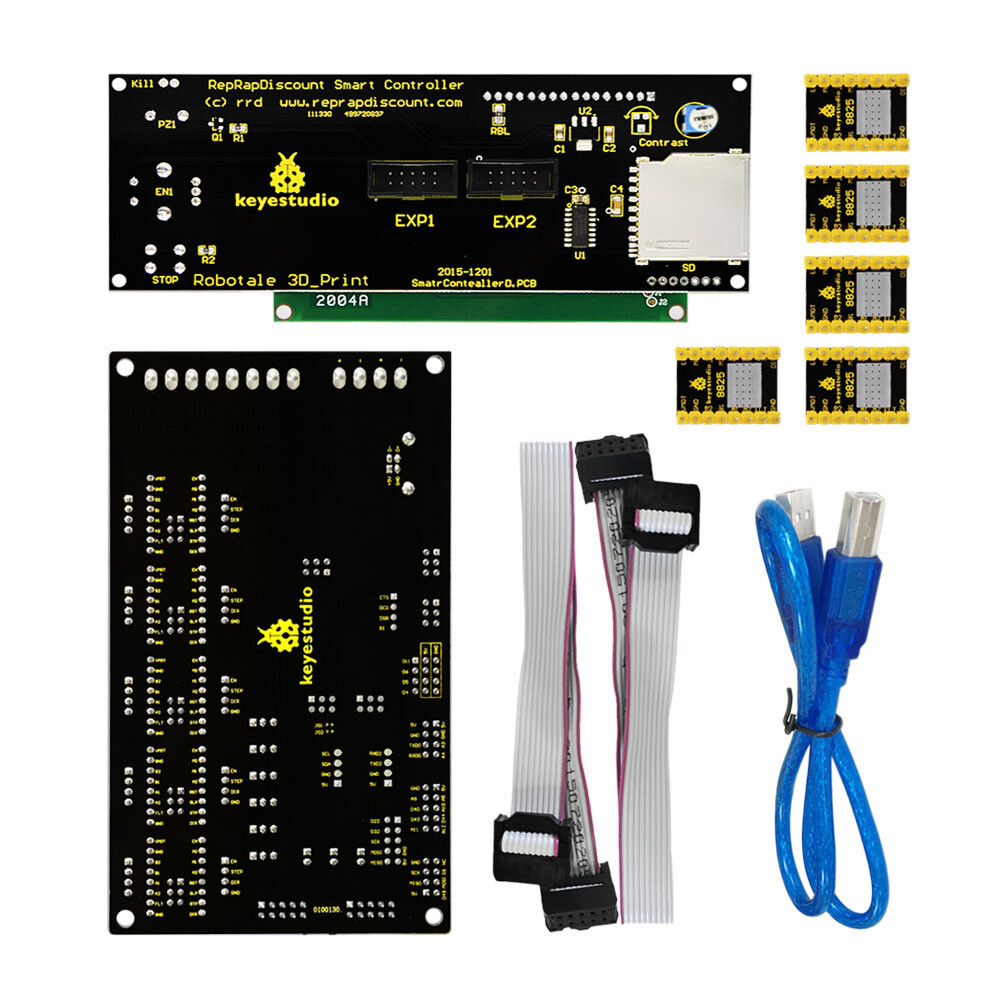 Keyestudio 3D-printer kit til Arduino (MKS GEN V1.2 + 2004 LCD + 8825)