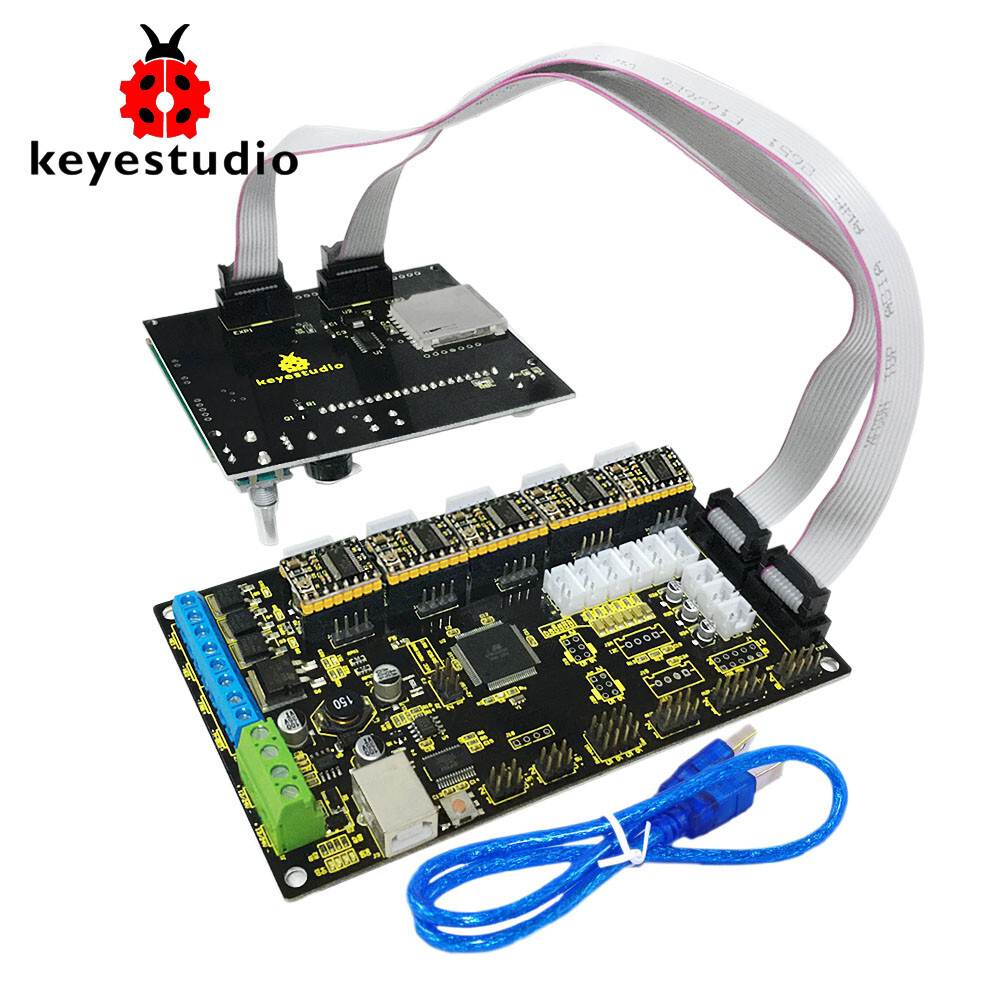 Keyestudio 3D-printer kit til Arduino (MKS base V1.2 + 8825 + LCD 12864)