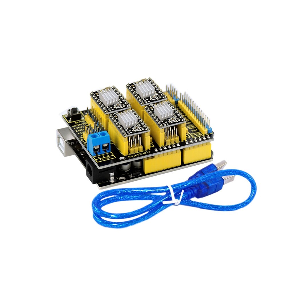 Keyestudio CNC-sæt til Arduino Uno R3 (CNC Shield V3 + A4988 / GRBL kompatibel)