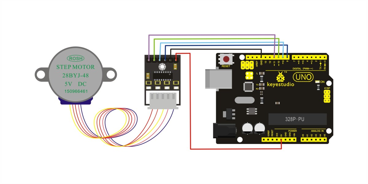 Keyestudio 5V Schrittmotor mit Treiber-Modul kompatibel med Arduino