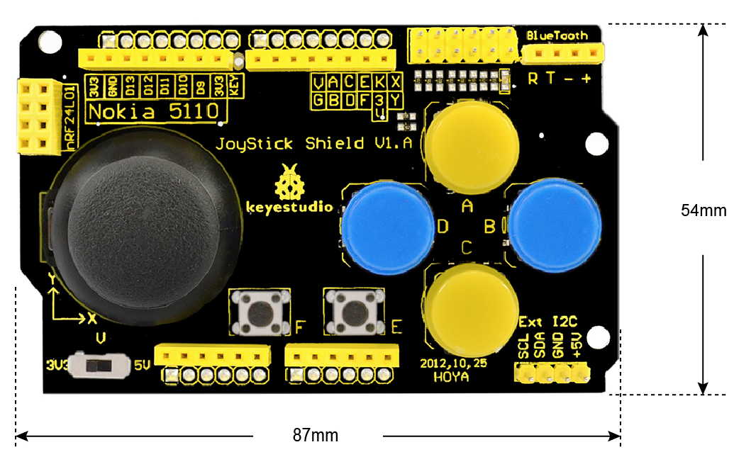 Keyestudio JoyStick Shield PS2 Kompatibel med Arduino